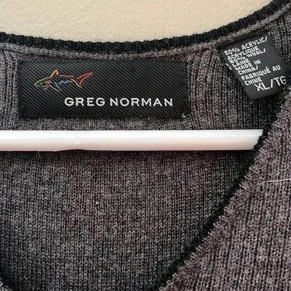 [XL]Greg Norman Gray Wool Blend  Knitted Men Vest-NWOT - Picture 2 of 3